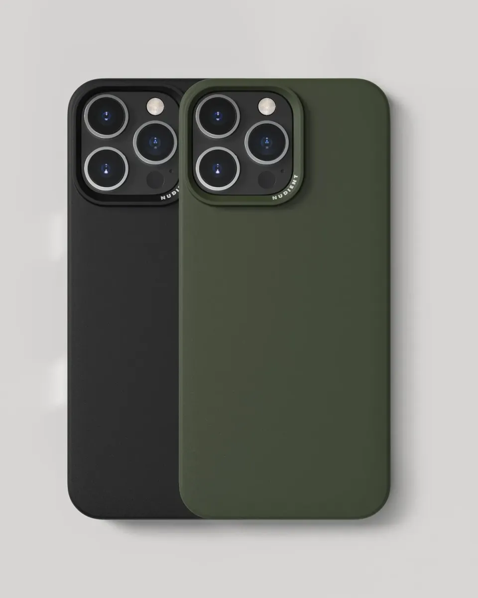 Nudient Thin Case iPhone 16 Pro Max cover 2 pezzi nero verde