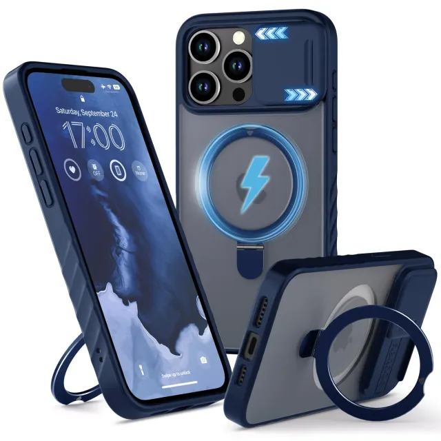 CloudValley Cover per iPhone 15 Pro Max blu opaco MagSafe