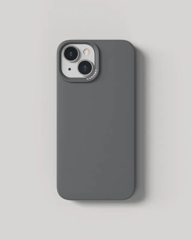 Nudient Thin Case iPhone 15 cover Ash Grey sottile