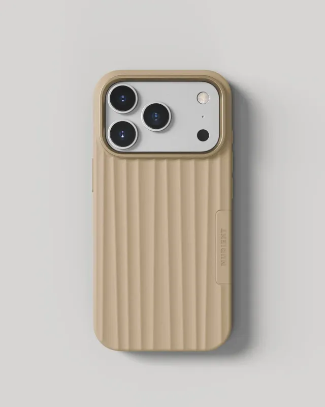 Nudient Bold Case cover iPhone 17 Pro beige MagSafe antishock
