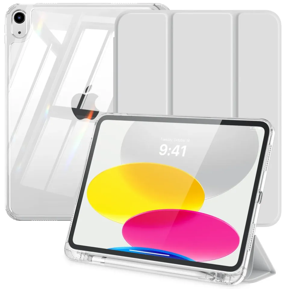 MoKo Cover iPad A16 11/10 Gen 11/10.9" Argento Trasparente