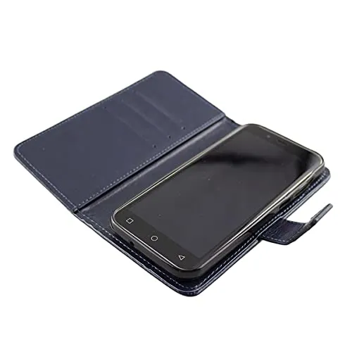 caseroxx Bookstyle custodia PEAQ PSP 400 azzurra portacarte