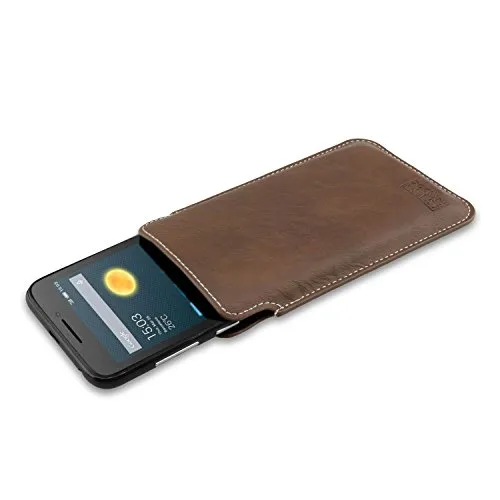 caseroxx Business-Line custodia Alcatel One Touch Pixi 3 4.5 marrone finta pelle