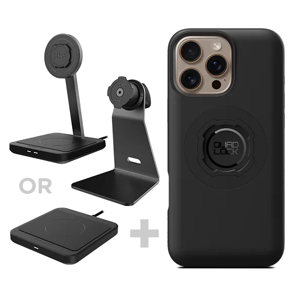 Quad Lock kit scrivania iPhone supporto + ricarica wireless