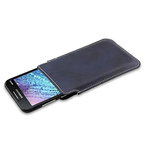 caseroxx Business-Line tasca Samsung Galaxy J1 azzurra pelle