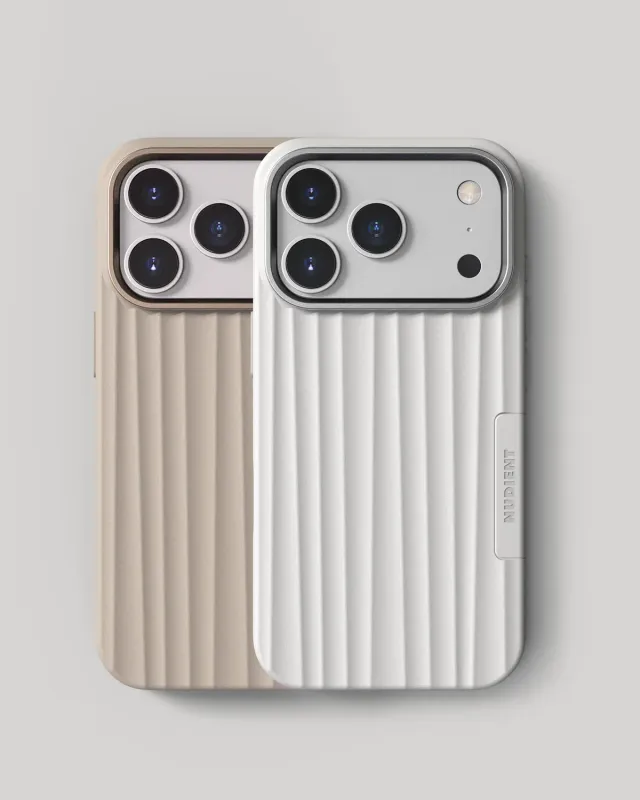 Nudient Bold Case cover iPhone 17 Pro 2 pezzi beige bianco antishock