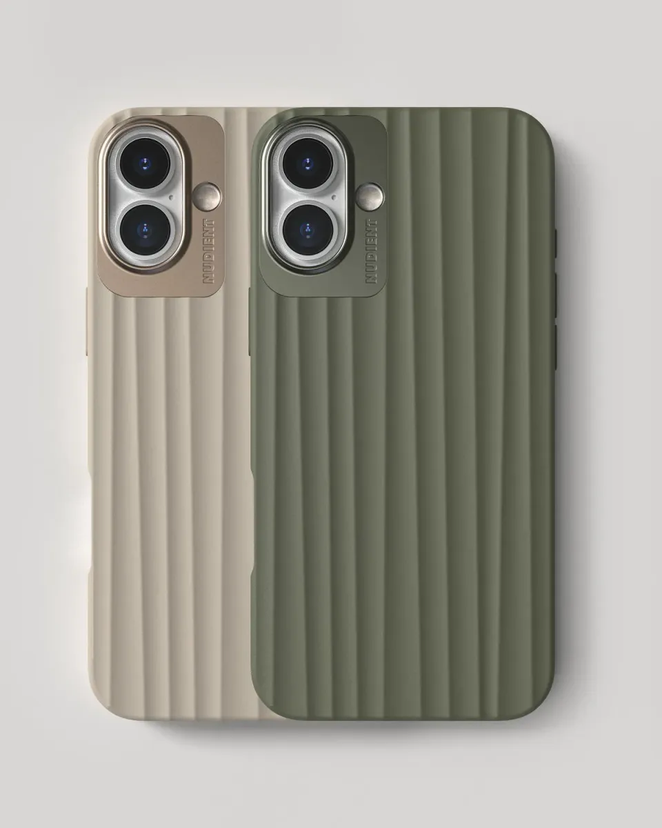Nudient Bold Case cover iPhone 16 Plus Linen Beige Olive