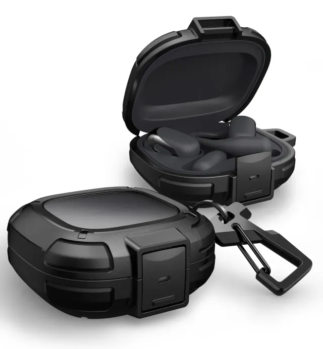 Dexnor Shokz OpenFit 2 2025 custodia nera moschettone