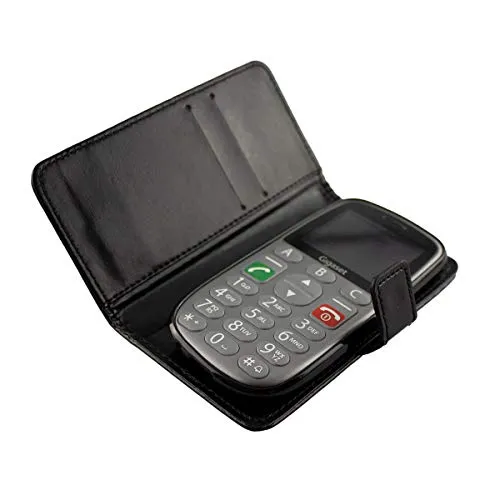 caseroxx Bookstyle Custodia Gigaset GL390 Nera Portafoglio