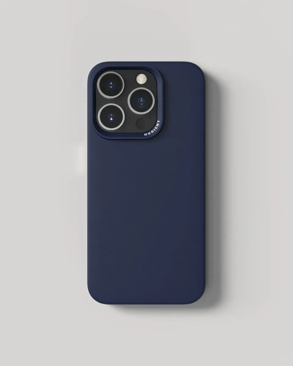 Nudient Thin iPhone 15 Pro custodia blu oceano sottile senza MagSafe