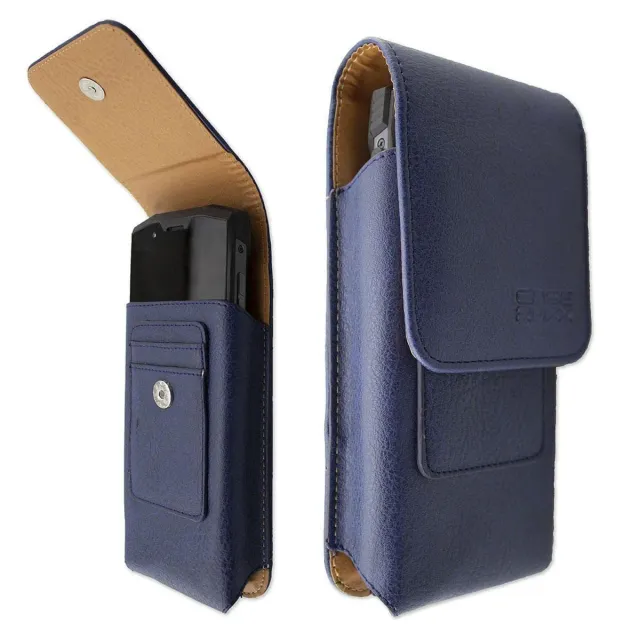 caseroxx Oukitel WP27 fondina cintura blu ecopelle girevole