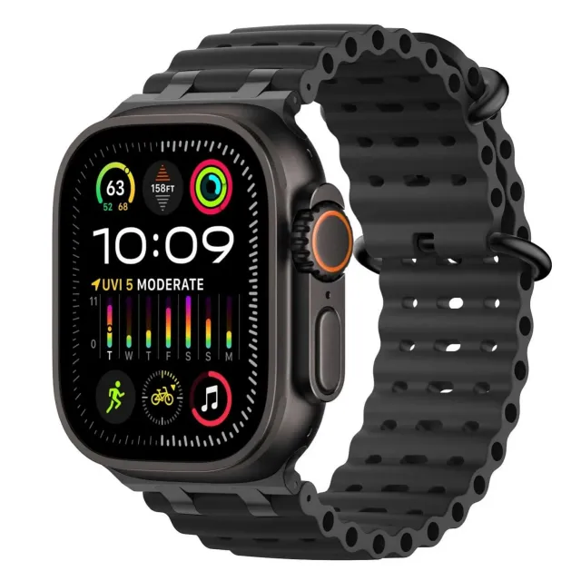 MoKo Ocean Apple Watch 49mm cinturino nero impermeabile