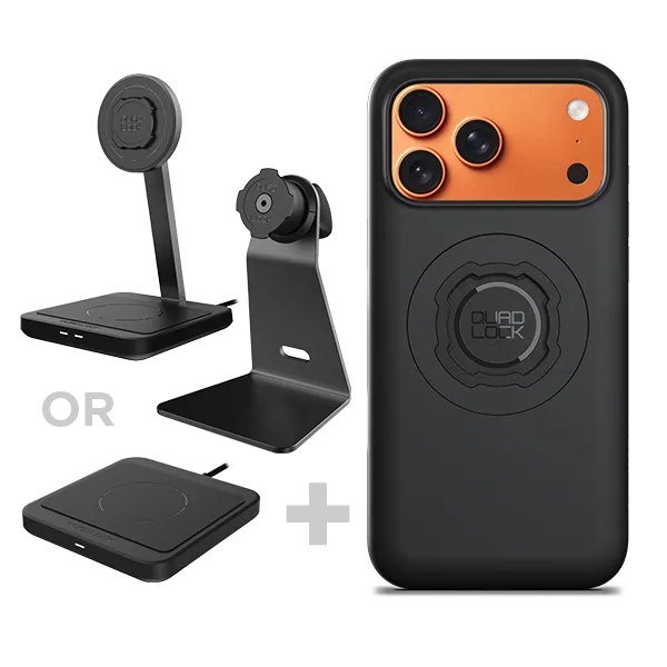 Quad Lock kit scrivania iPhone supporto + ricarica wireless