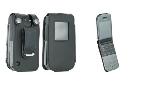 caseroxx Nokia 2720 Flip custodia cintura pelle vera nera