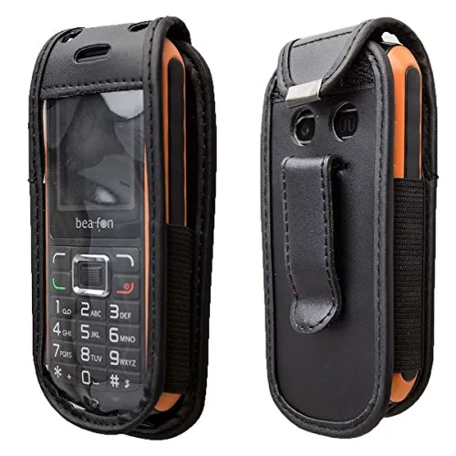 caseroxx Marsupio AL550 con Clip Pelle Nera con Finestra