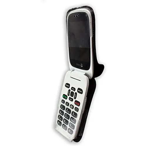 caseroxx Doro 6520/6521 custodia cintura pelle nera finestra
