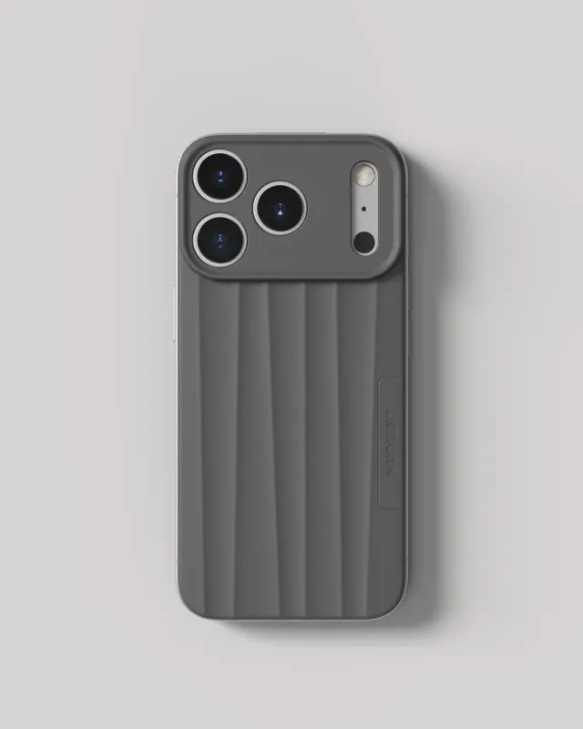 Nudient Slice Case cover iPhone 18 Pro Ash Grey MagSafe sottile