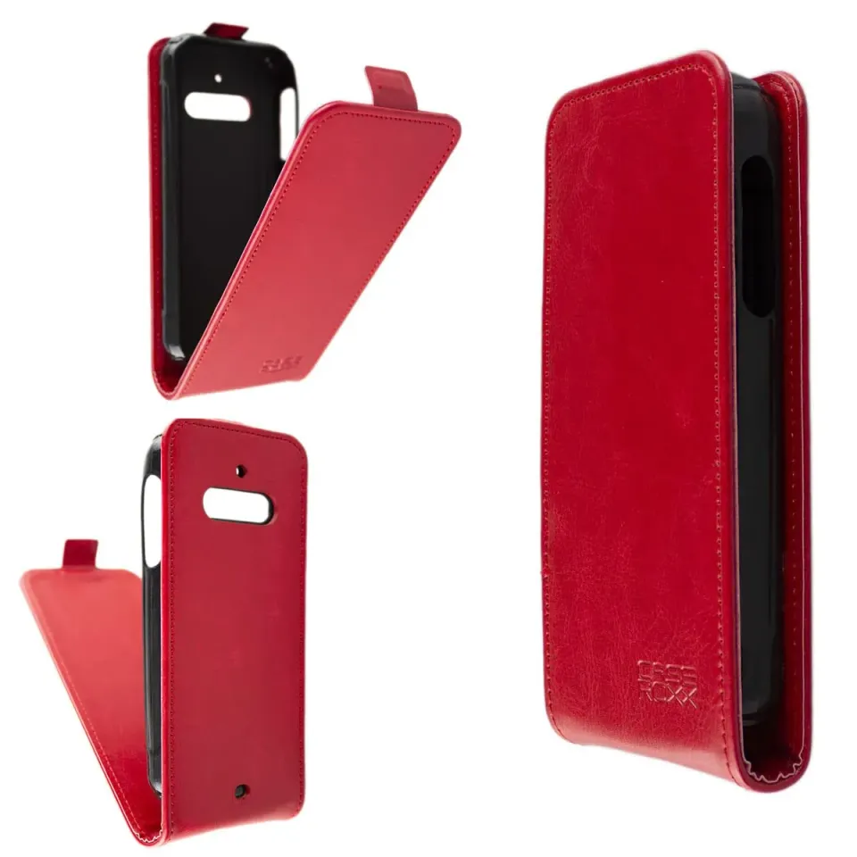 caseroxx Flip Cover Cat B40 custodia rossa magnetica