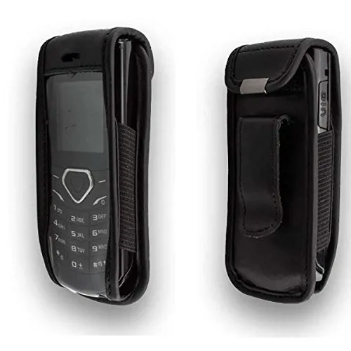 caseroxx Samsung GT-E1170 Borsello pelle nero con clip cintura