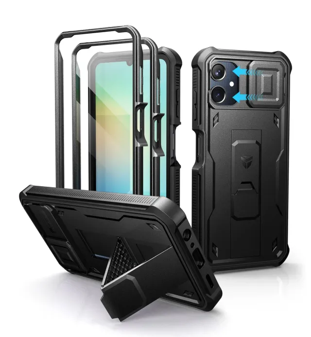 Dexnor Galaxy A06 cover nera shockproof con 2 frame