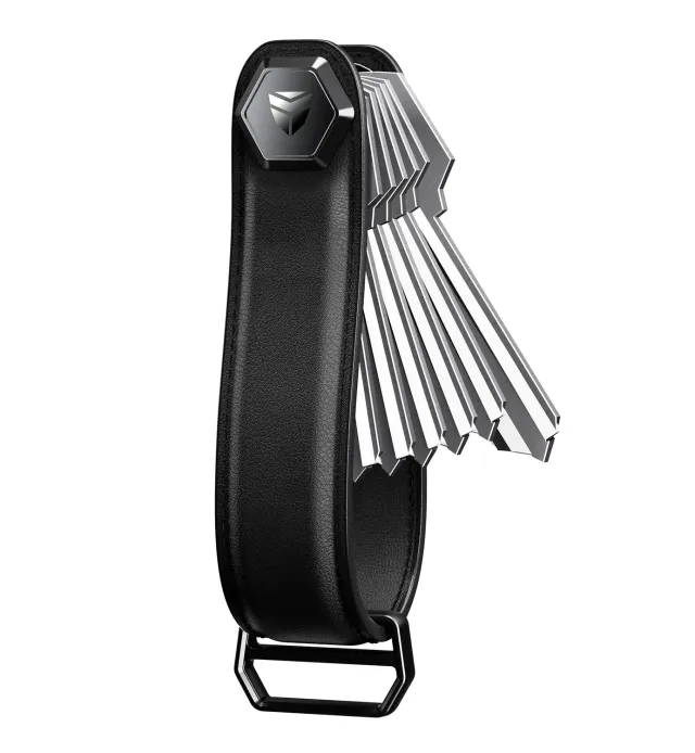 Dexnor portachiavi organizer pelle nero fino a 6 chiavi