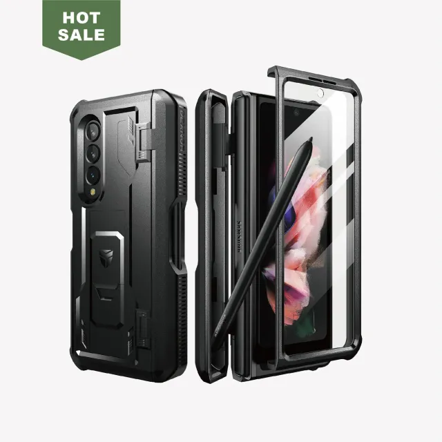 Dexnor Galaxy Z Fold 3 cover nera con cavalletto antiurto