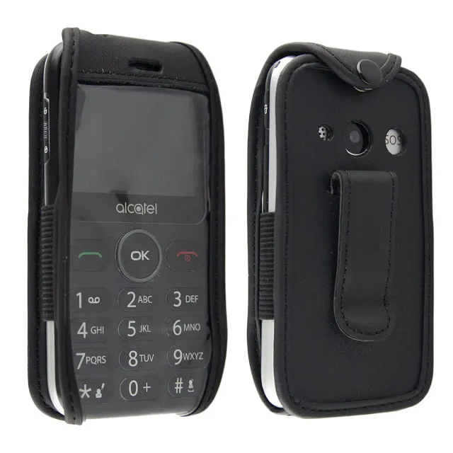 caseroxx Borsello Pelle Alcatel 2019G Nero con Clip Cintura