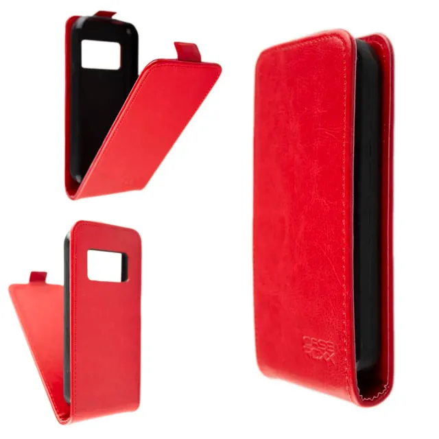 caseroxx Flip Cover Nokia 800 Tough rossa pelle