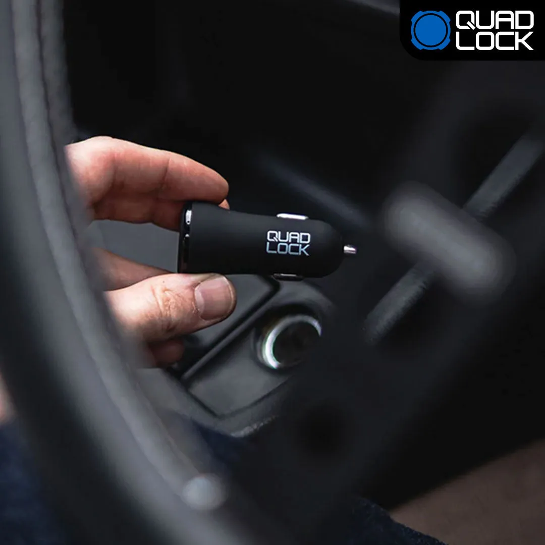 Quad Lock Caricabatterie Auto Doppio USB 12V 48W