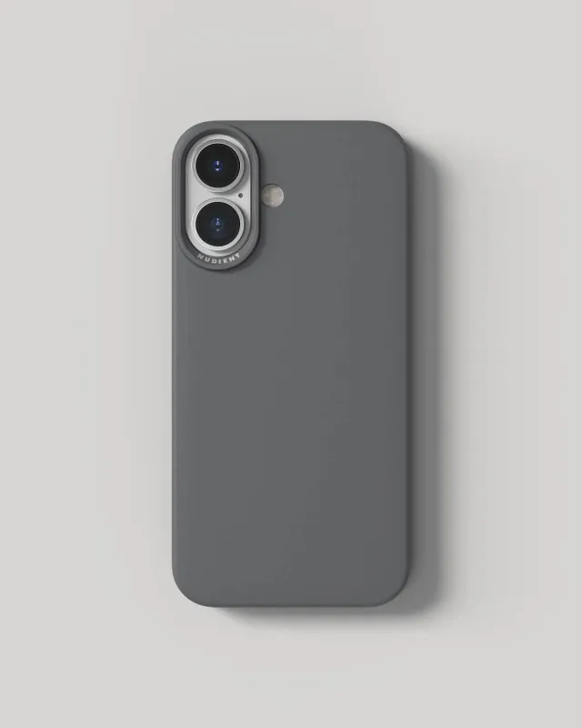 Nudient Thin Case cover iPhone 16 grigia sottile