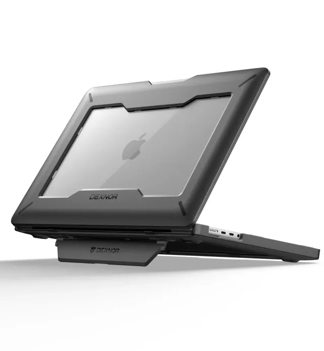 Dexnor MacBook Pro 16 A2991 custodia nera con cavalletto antiurto
