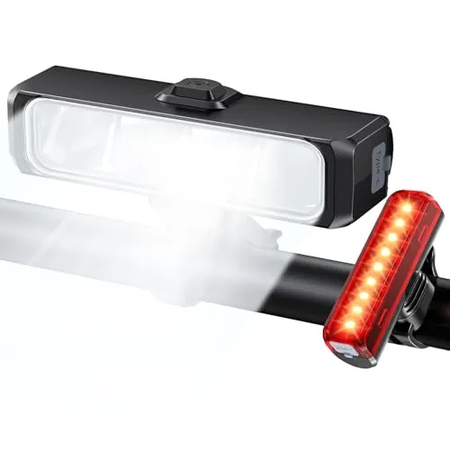 EOIWUY Luci bici LED 1500 lumen anteriori posteriori