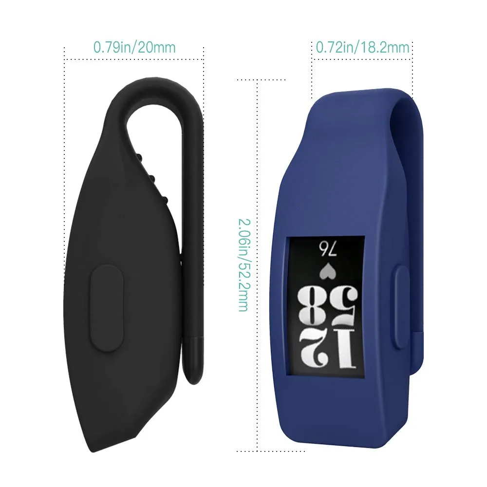 MoKo Fitbit Inspire HR Ace 2 clip silicone 2 pezzi nero blu