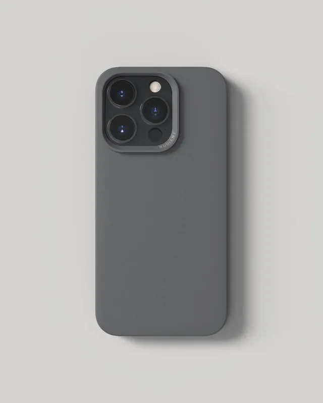 Nudient Thin Case iPhone 14 Pro cover Ash Grey MagSafe sottile