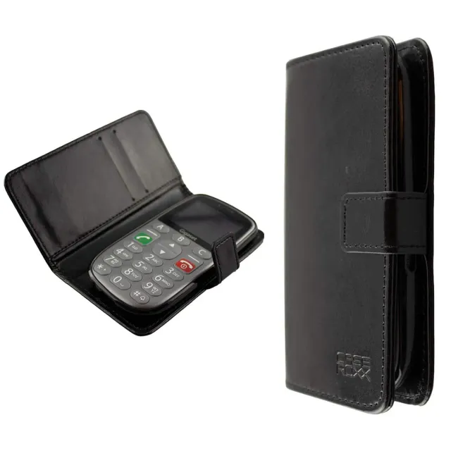 caseroxx Bookstyle Custodia Gigaset GL390 Nera Portafoglio