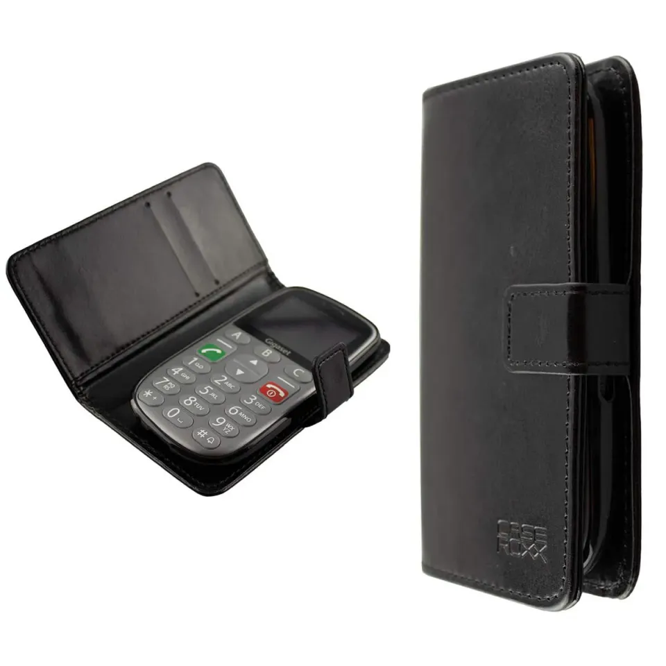 caseroxx Bookstyle Custodia Gigaset GL390 Nera Portafoglio
