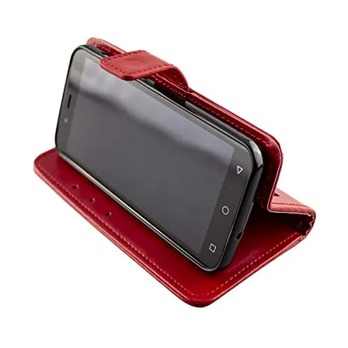 caseroxx Bookstyle custodia PEAQ PSP 400 rossa portafoglio
