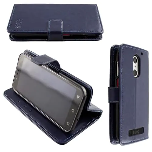 caseroxx Bookstyle custodia PEAQ PSP 400 azzurra portacarte