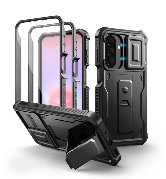 Dexnor Galaxy A27 5G cover nera antishock 6,7" con stand