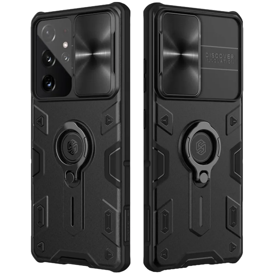 CloudValley Galaxy S21 Ultra Cover Nera Anello Antishock