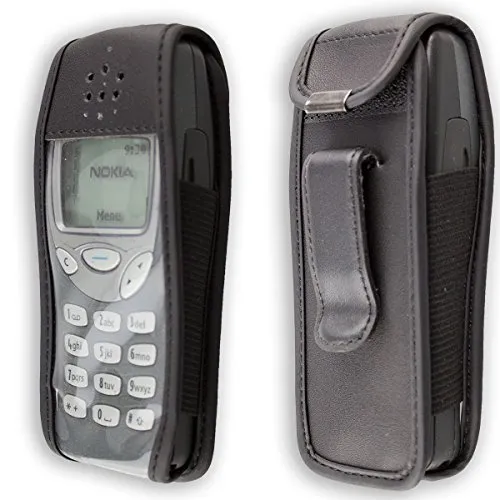 caseroxx Borsello Nokia 3210 vera pelle nero cintura