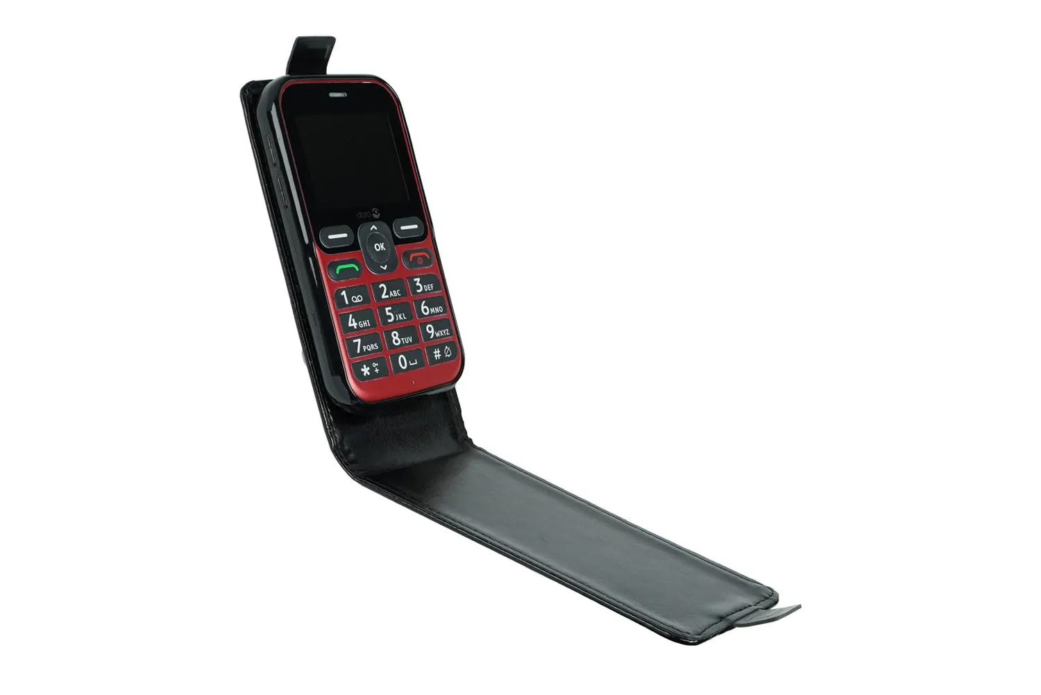 caseroxx Flip Cover Doro Leva L10 custodia libro nero magnetica