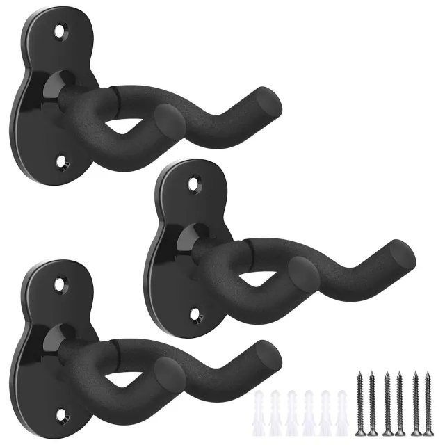 MoKo Supporto Chitarra 3 pezzi gancio parete nero metallo