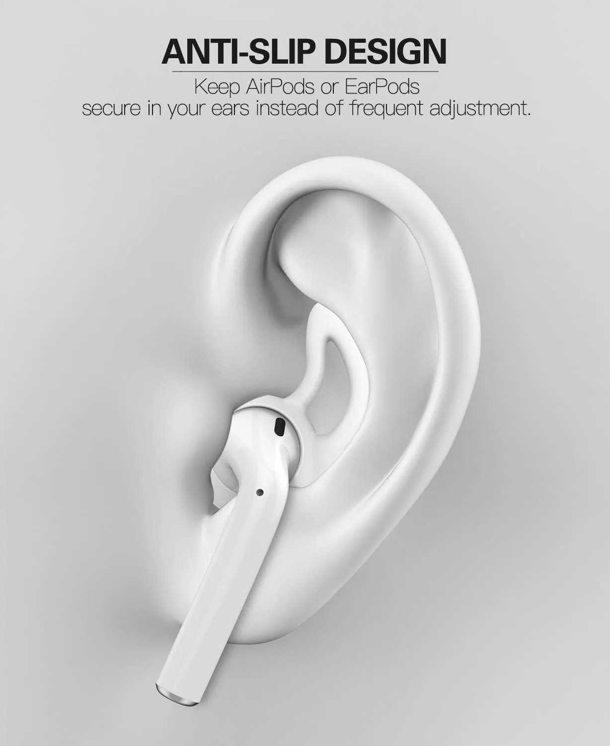 MoKo Gommini Silicone AirPods EarPods 4 paia bianco sport