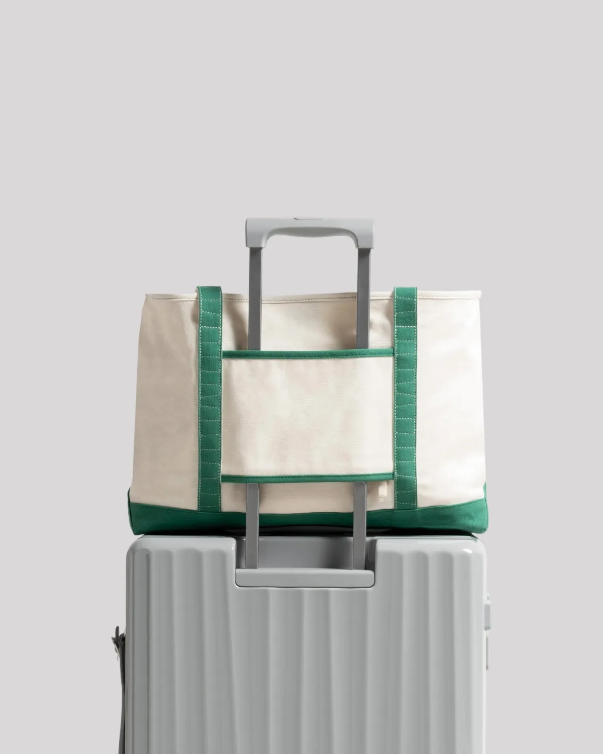Nudient Canvas Tote shopper Cream Green tela