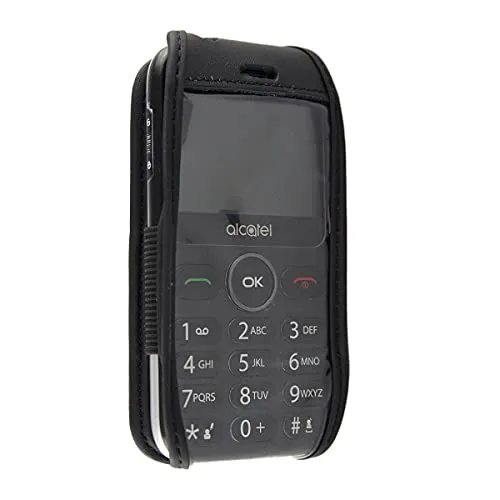 caseroxx Borsello Pelle Alcatel 2019G Nero con Clip Cintura