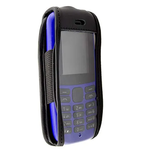 caseroxx Nokia 105 2019 custodia cintura nera vera pelle