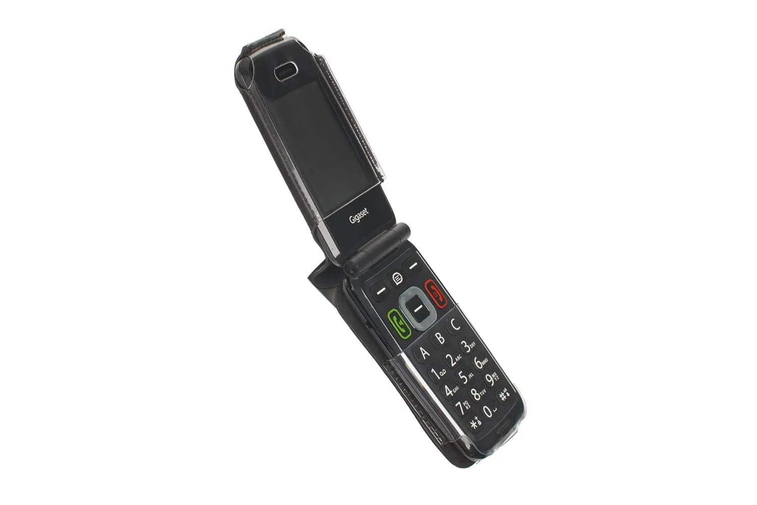 caseroxx Gigaset GL7 borsello pelle nero con clip cintura
