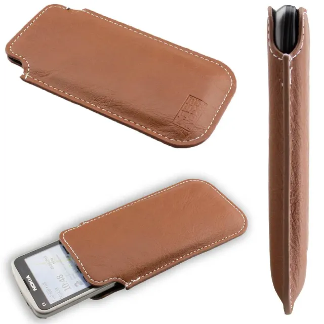 caseroxx Business-Line Nokia C3-01 custodia marsupio marrone pelle