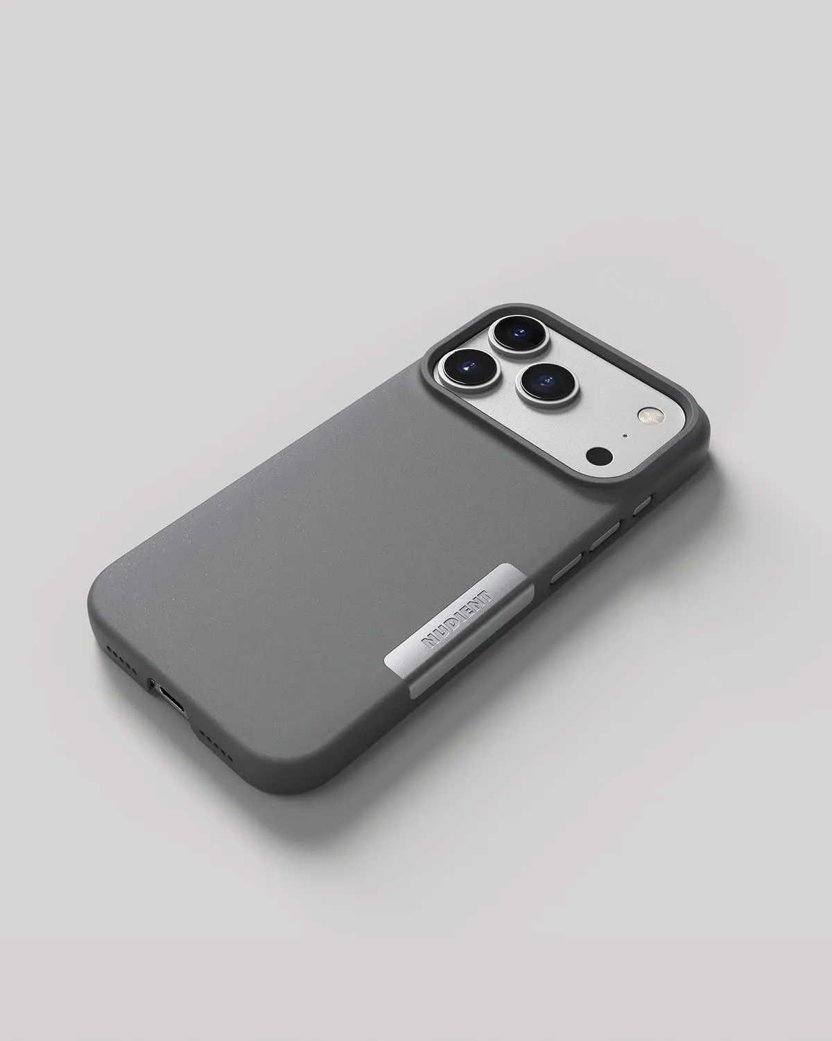 Nudient Thin Case custodia iPhone 17 Pro Ash Grey senza MagSafe